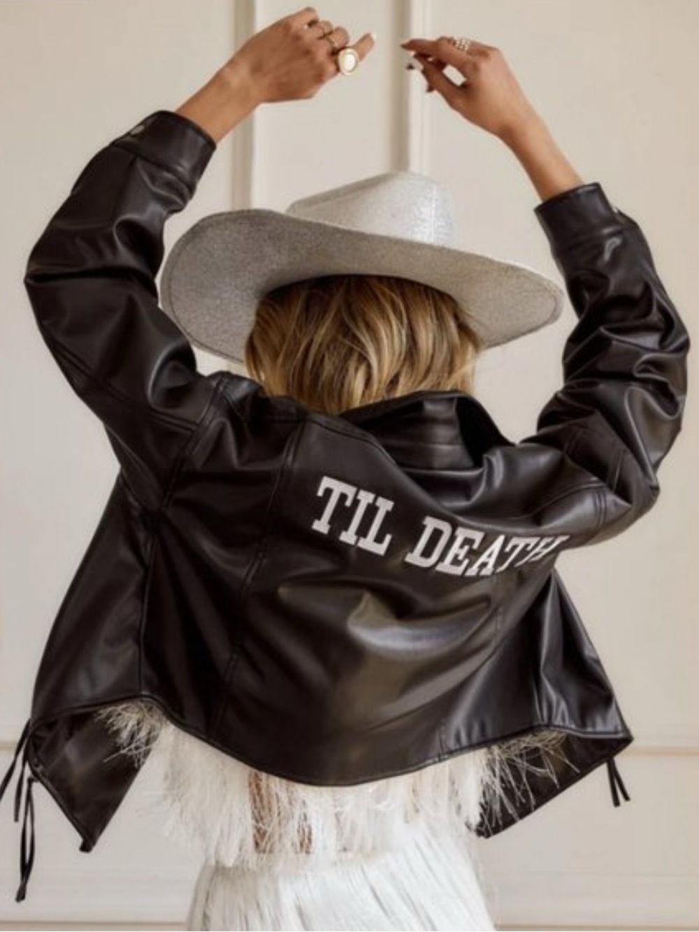 12th Tribe Black Faux Leather Jacket with 'TIL DEATH'